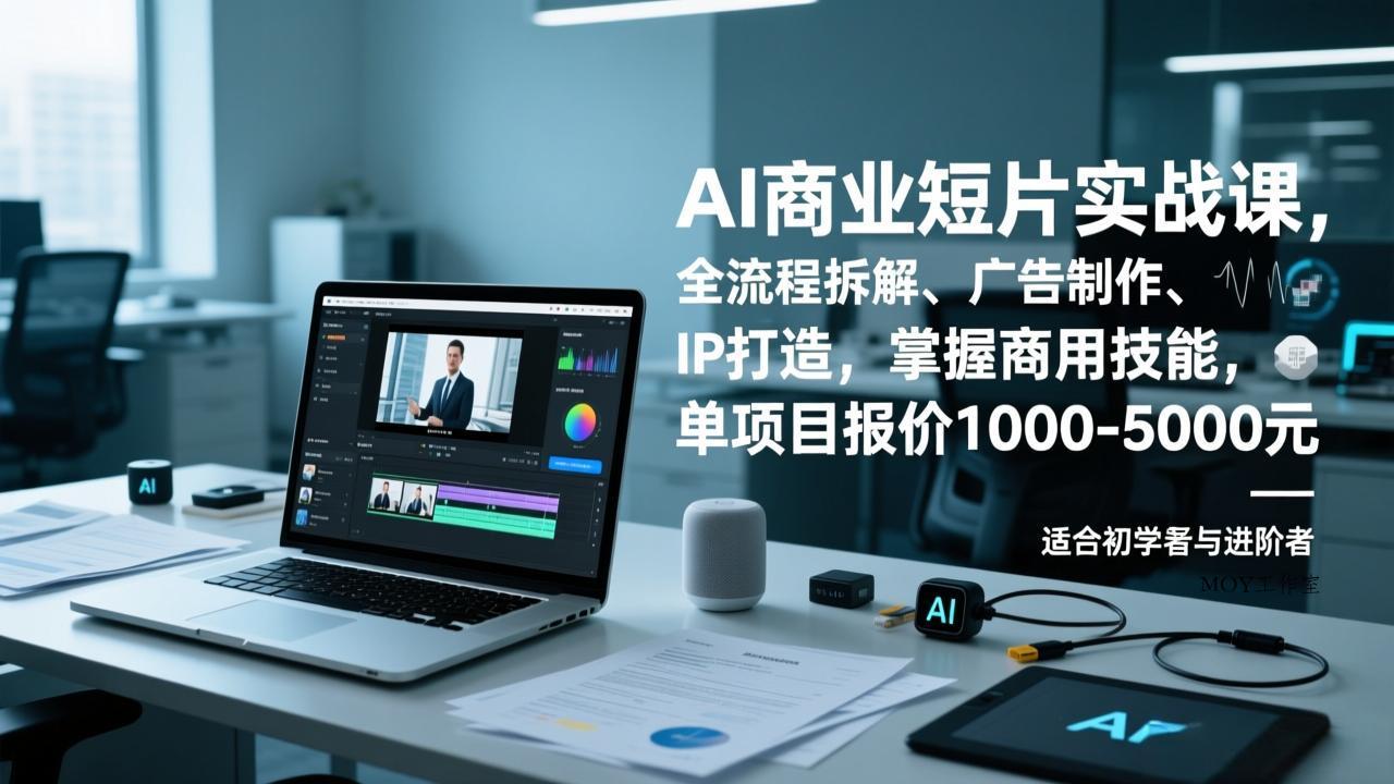 AI商业短片实战课，全流程拆解、广告制作、IP打造，掌握商用技能，单项目报价1000-5000元-墨昀爱搬砖