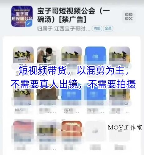 宝子哥头部团队短视频带货，以混剪为主，不需要真人出镜，不需要拍摄【更新26年3月】-墨昀爱搬砖