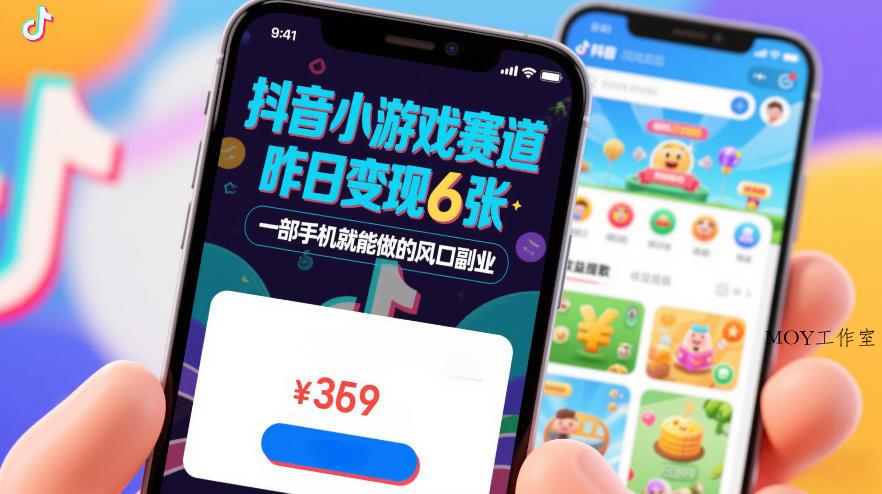 抖音小游戏赛道，昨日变现600+，零基础一部手机就能做的风口副业【揭秘】-墨昀爱搬砖