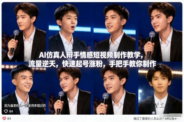 AI仿真人辩手情感短视频制作教学，流量逆天，快速起号涨粉，手把手教你制作