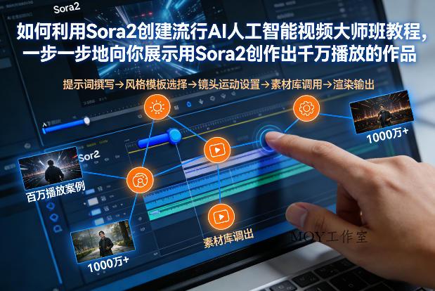 如何利用Sora2创建流行AI人工智能视频大师班，一步一步地向你展示用Sora2创作出千万播放的作品-墨昀爱搬砖