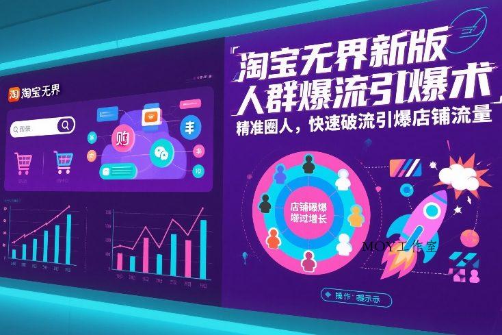 淘宝无界新版人群爆流引爆术，精准圈人，快速破流引爆店铺流量-墨昀爱搬砖