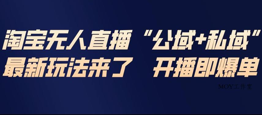 淘宝无人直播完整教程，公试+私域，最新玩法来了，开播即爆单-墨昀爱搬砖