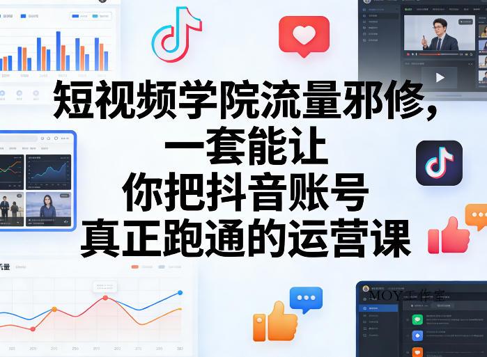 短视频学院流量邪修，一套能让你把抖音账号真正跑通的运营课-墨昀爱搬砖