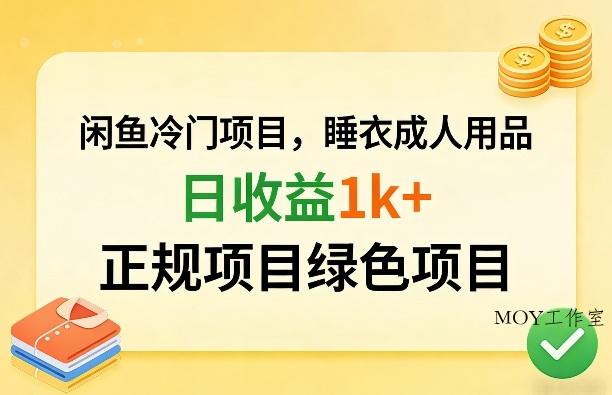 闲鱼冷门项目，情趣内衣成人用品，日收益1k+，正规项目绿色项目-墨昀爱搬砖