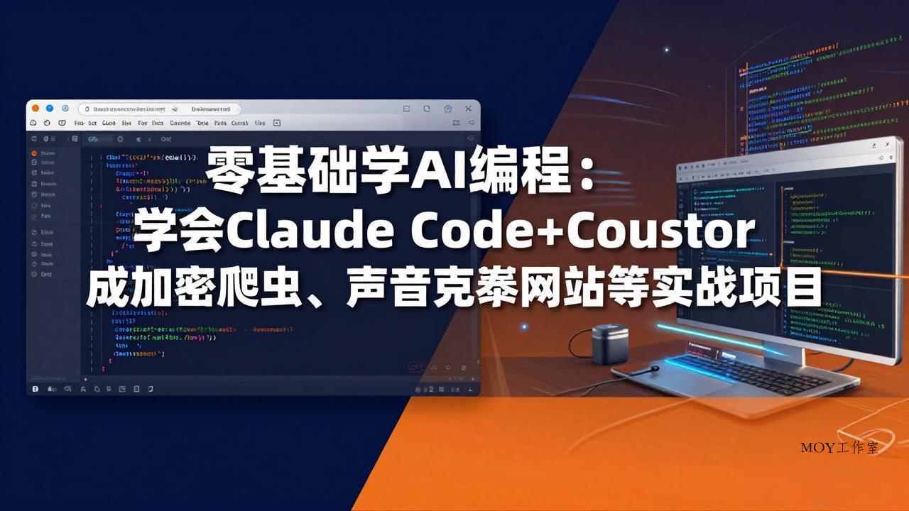 零基础学AI编程：学会Claude Code+Cursor完成加密爬虫、声音克隆网站等实战项目-墨昀爱搬砖