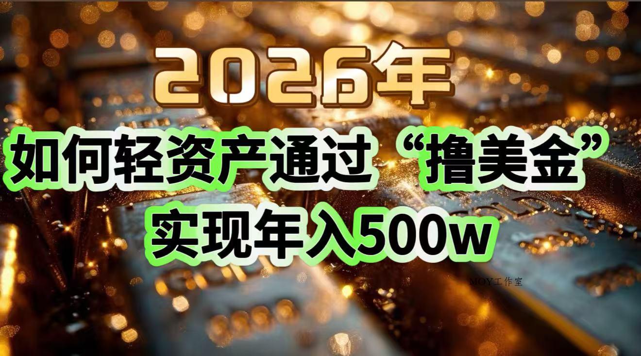 2026年如何轻资产通过“撸美金”实现年入500w-墨昀爱搬砖
