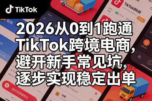2026从0到1跑通TikTok跨境电商，避开新手常见坑，逐步实现稳定出单-墨昀爱搬砖