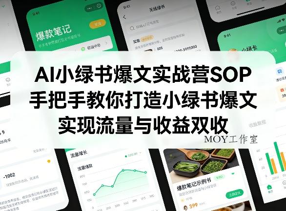 AI小绿书爆文实战营SOP，手把手教你打造小绿书爆文，实现流量与收益双收-墨昀爱搬砖