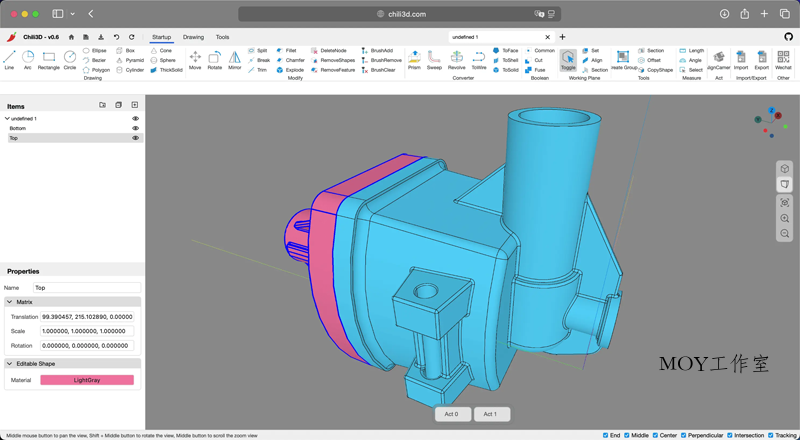 Chili3D(开源在线3D CAD建模网页版源码)-墨昀爱搬砖