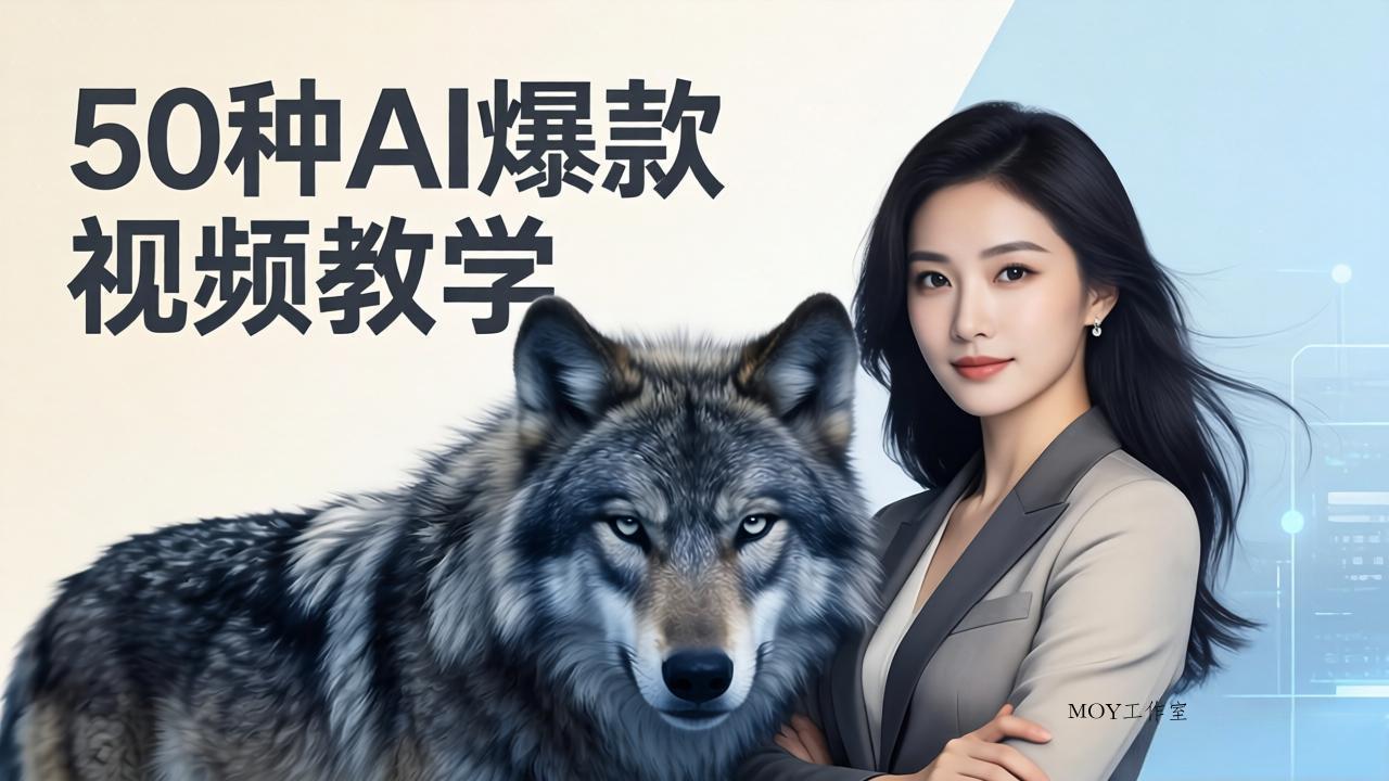 50种AI爆款视频教学：影视级古诗词+治愈萌宠+山海经蛟龙，高阶宝典商业落地-墨昀爱搬砖