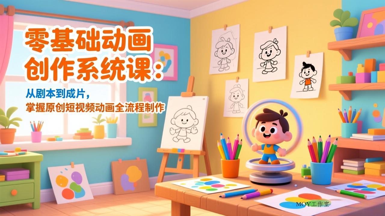 零基础动画创作系统课：从剧本到成片，掌握原创短视频动画全流程制作-墨昀爱搬砖