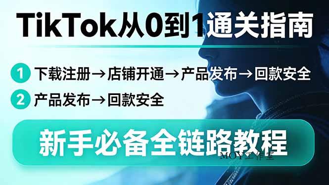 TikTok从0到1通关指南：下载注册→店铺开通→产品发布→回款安全，新手必备全链路教程-墨昀爱搬砖