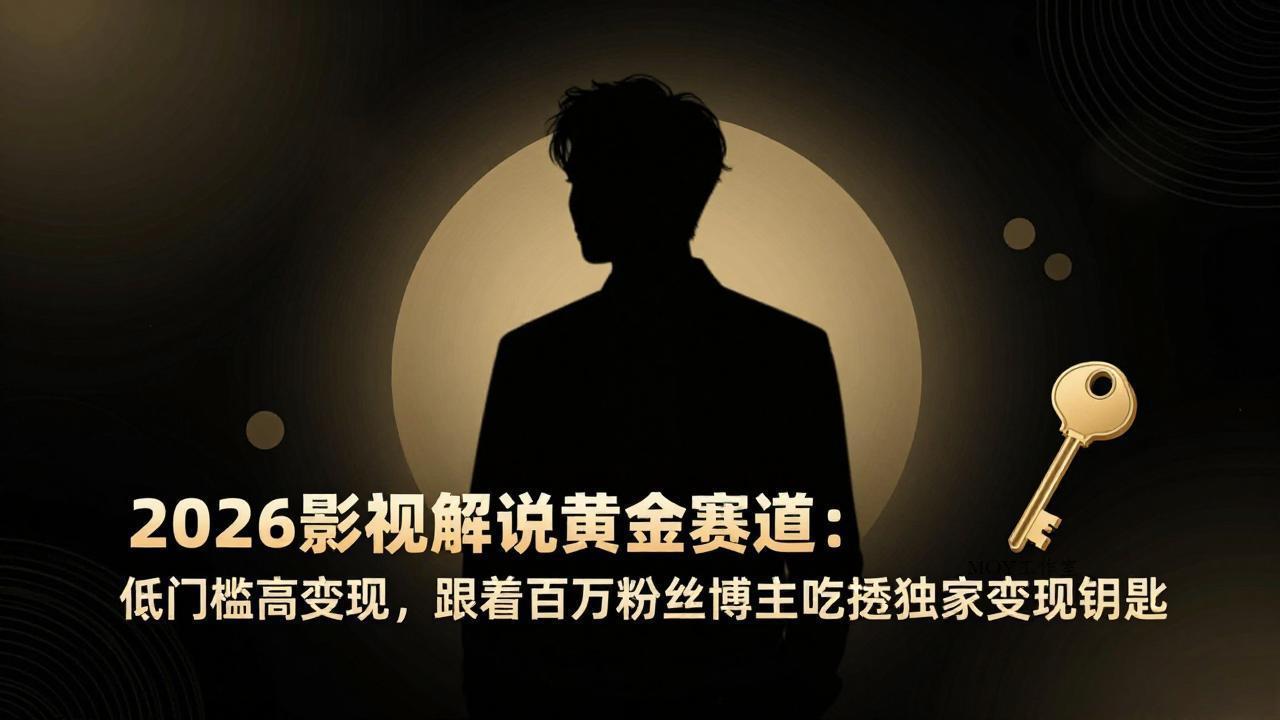 2026影视解说黄金赛道：低门槛高变现，跟着百万粉丝博主吃透独家变现钥匙-墨昀爱搬砖