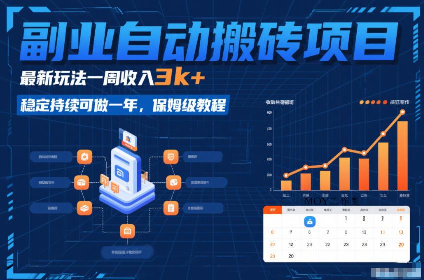 副业自动搬砖项目，最新玩法一周收入3k+，稳定持续可做一年，保姆级教程【揭秘】-墨昀爱搬砖
