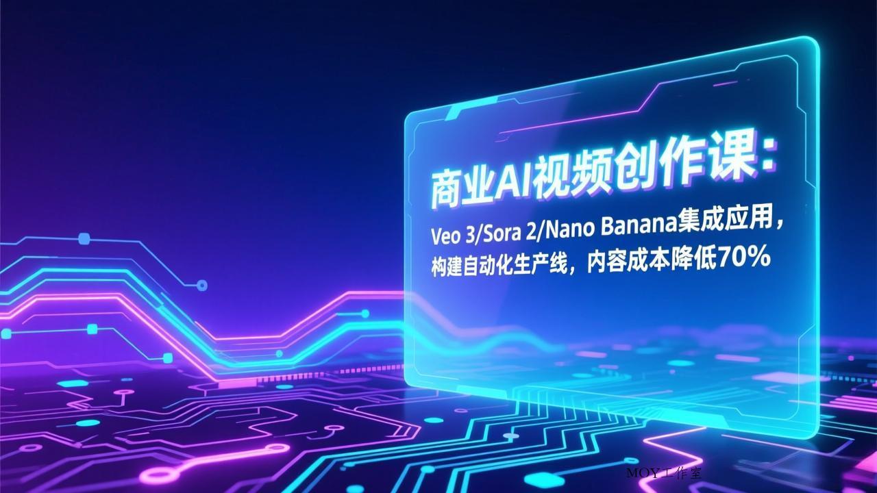 商业AI视频创作课：Veo 3/Sora 2/Nano Banana集成应用，构建自动化生产线，内容成本降低70%-墨昀爱搬砖