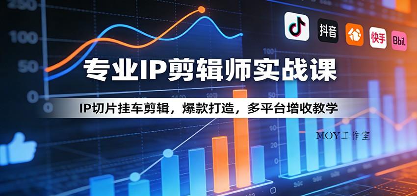 专业IP剪辑师实战课：IP切片挂车剪辑，爆款打造，多平台增收教学-墨昀爱搬砖