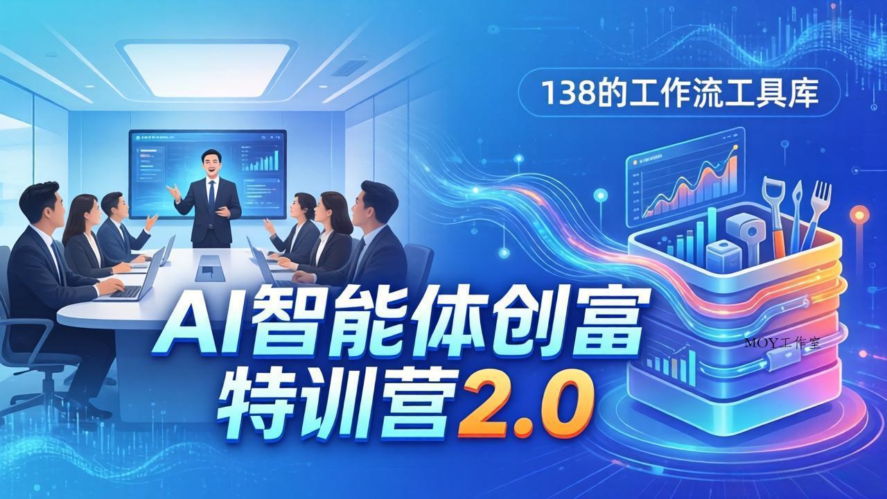 AI智能体创富训练营2.0：3天闭门直播+视频课+工具库，从0到1搭建智能体附138个工作流-墨昀爱搬砖