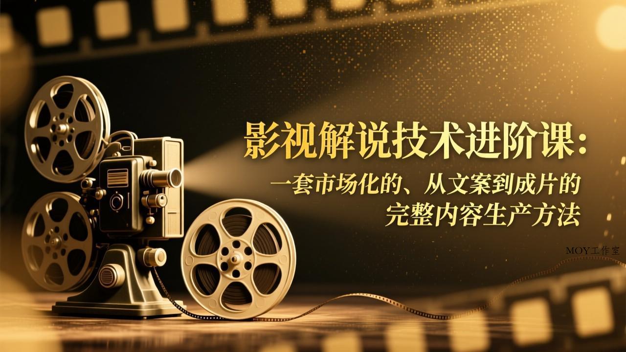 影视解说技术进阶课：一套市场化的、从文案到成片的完整内容生产方法-墨昀爱搬砖