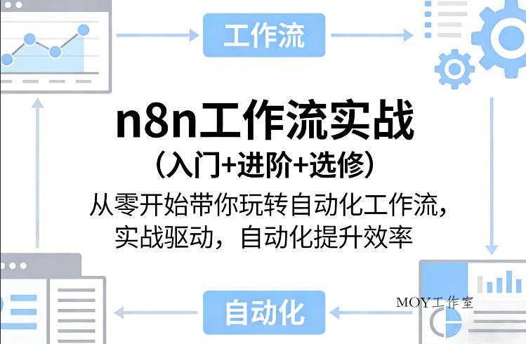 n8n工作流实战(入门+进阶+选修)从零开始带你玩转自动化工作流，实战驱动，自动化提升效率-墨昀爱搬砖