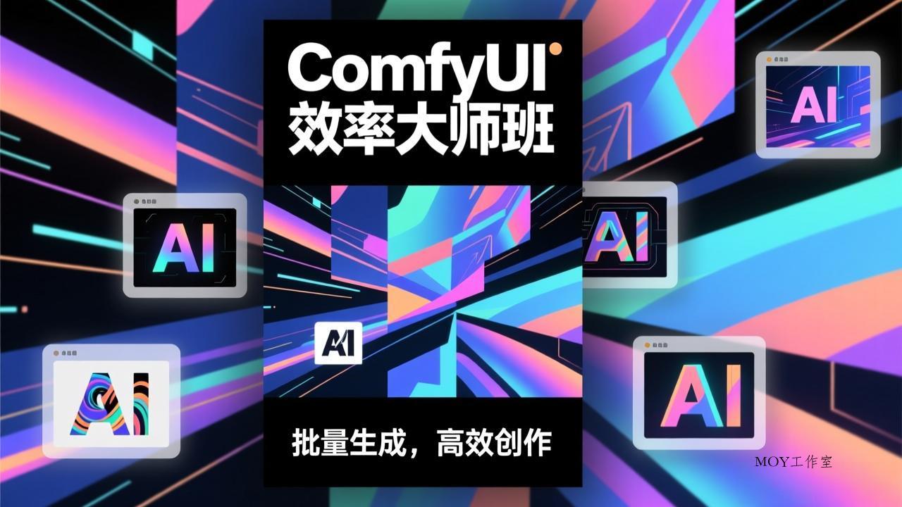 ComfyUI效率大师班：工作流搭建，批量生成，将个人AI出图效率提升5-10倍，月接单收入1-3万-墨昀爱搬砖