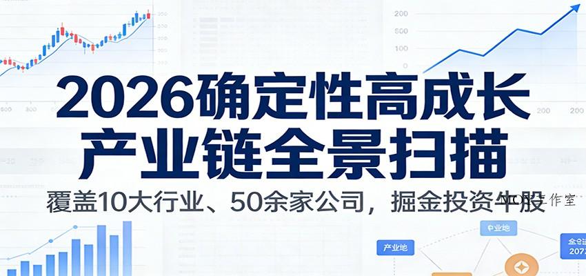 付费文章：2026确定性高成长产业链全景扫描：覆盖10大行业、50余家公司，掘金投资牛股-墨昀爱搬砖