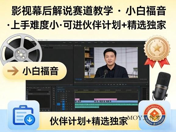 某大佬的影视幕后解说赛道教学，小白福音，上手难度小，可进伙伴计划+精选独家-墨昀爱搬砖