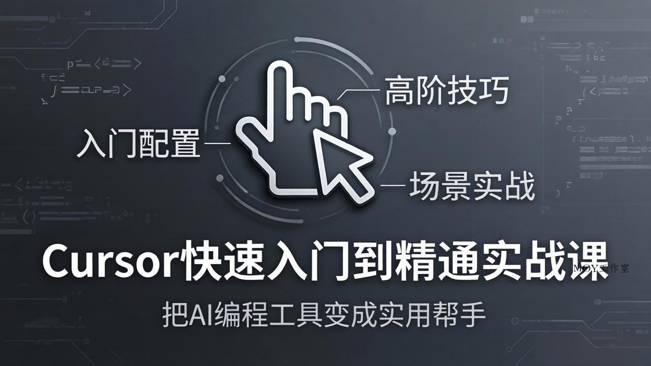 Cursor快速入门到精通实战课：入门配置+高阶技巧+场景实战，把AI编程工具变成实用帮手-墨昀爱搬砖