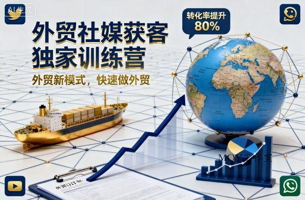 外贸社媒获客独家训练营，外贸新模式，快速做外贸(更新26年3月)-墨昀爱搬砖