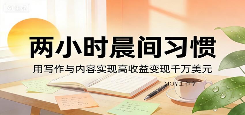付费文章：两小时晨间习惯，用写作与内容实现高收益变现千万美元-墨昀爱搬砖