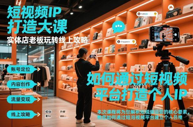 短视频ip打造大课，实体店老板玩转线上攻略-墨昀爱搬砖