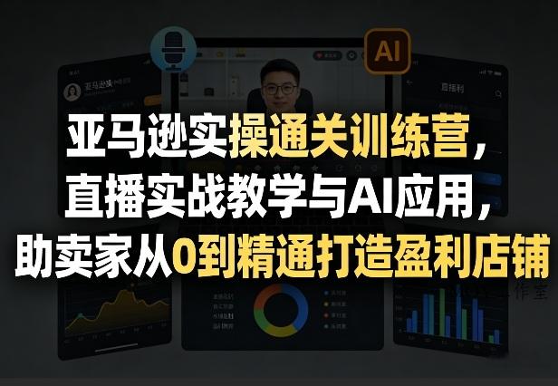 亚马逊实操通关训练营，直播实战教学与AI应用，助卖家从0到精通打造盈利店铺(更新3月23日)-墨昀爱搬砖