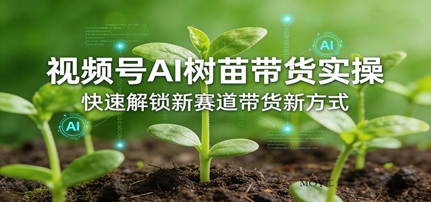 视频号AI树苗带货实操，快速解锁新赛道带货新方式-墨昀爱搬砖
