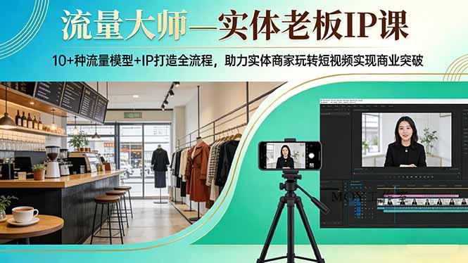 流量大师—实体老板IP课：10+种流量模型+IP打造全流程，助力实体商家玩转短视频实现商业突破-墨昀爱搬砖