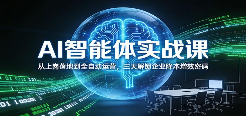 AI智能体实战课：从上岗落地到全自动运营，三天解锁企业降本增效密码-墨昀爱搬砖