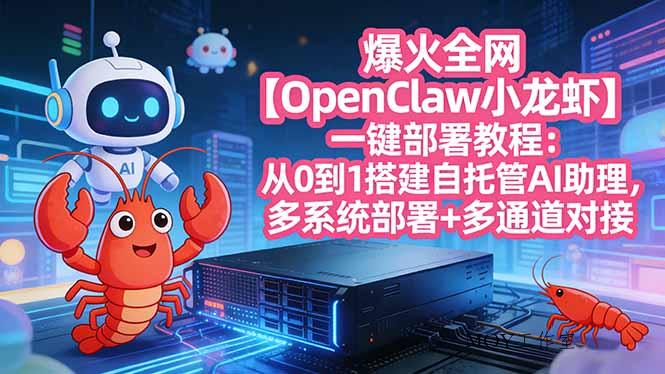 爆火全网【OpenClaw 小龙虾】一键部署教程：从0到1搭建自托管AI助理，多系统部署+多通道对接-墨昀爱搬砖