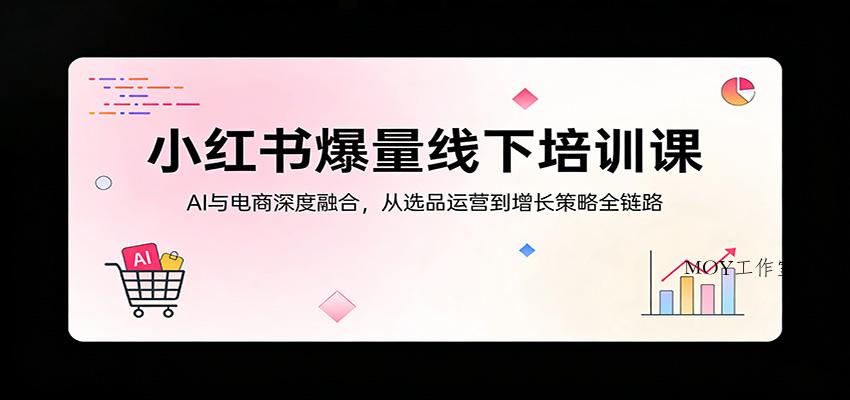 小红书爆量线下培训课：AI与电商深度融合，从选品运营到增长策略全链路-墨昀爱搬砖